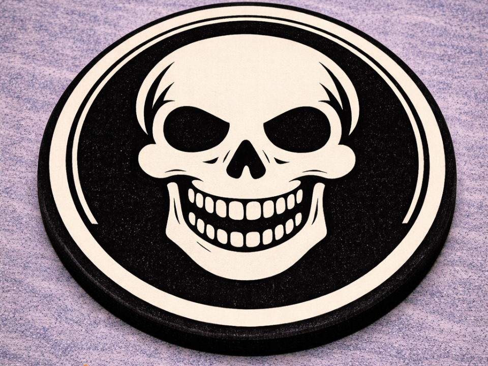 Untersetzer Bierdeckel Totenkopf Skull Dekor 