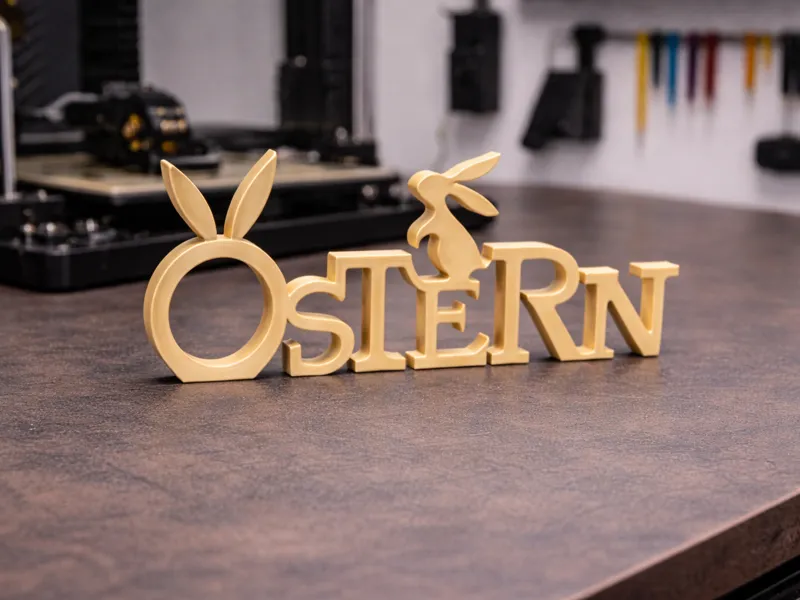 Osterdeko Schriftzug Ostern mit Hase