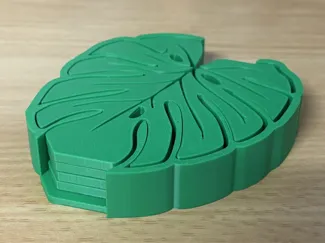 Monstera Leaf Coasters & Holder