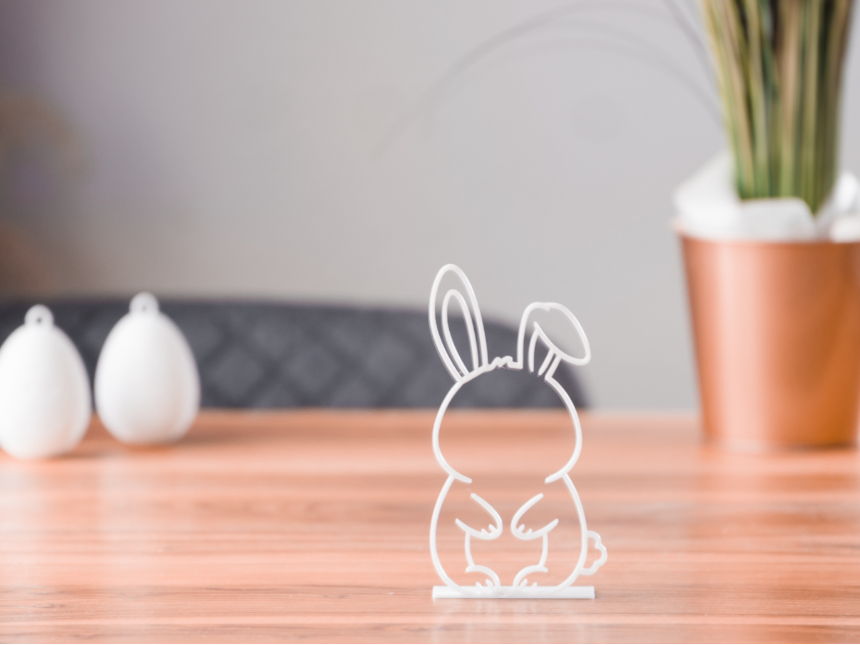 Minimalist Easter Bunny Outline – Spring Decor
