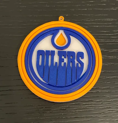 Edmonton Oilers 3 Ring Christmas Ornament 