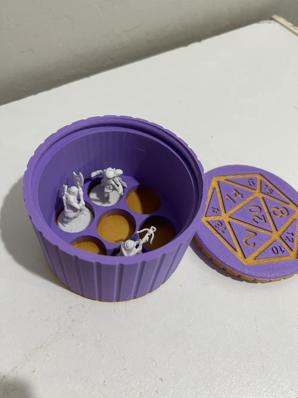 DND Dice and Miniature Storage With Screw On Lid Remixed by Xevinf