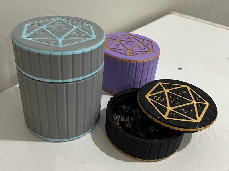 DND Dice and Miniature Storage With Screw On Lid