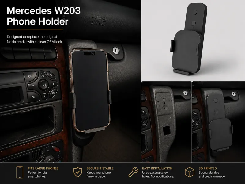 Mercedes W203 OEM Phone Holder Replacement