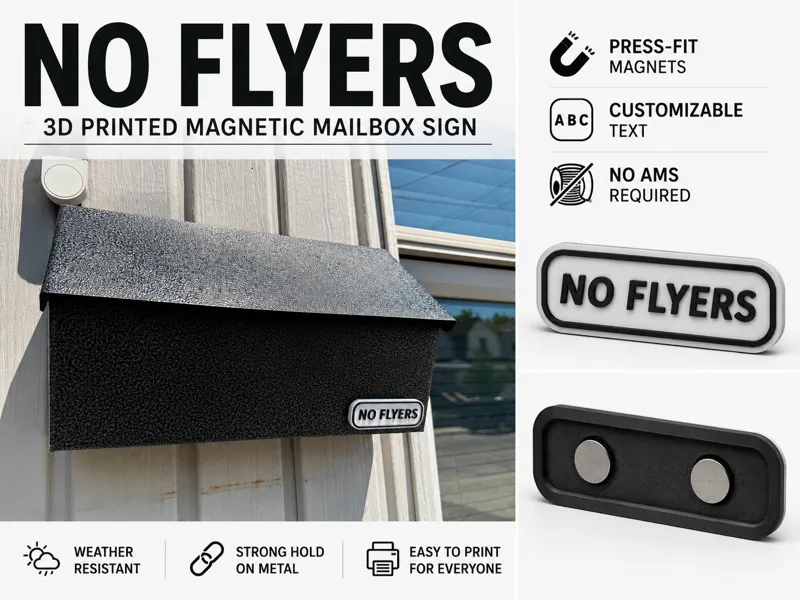 Customizable Magnetic Mailbox Sign | No Flyers