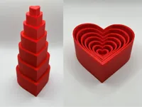 Gift boxes and lids, sizes 1-7 (2-9.2cm)