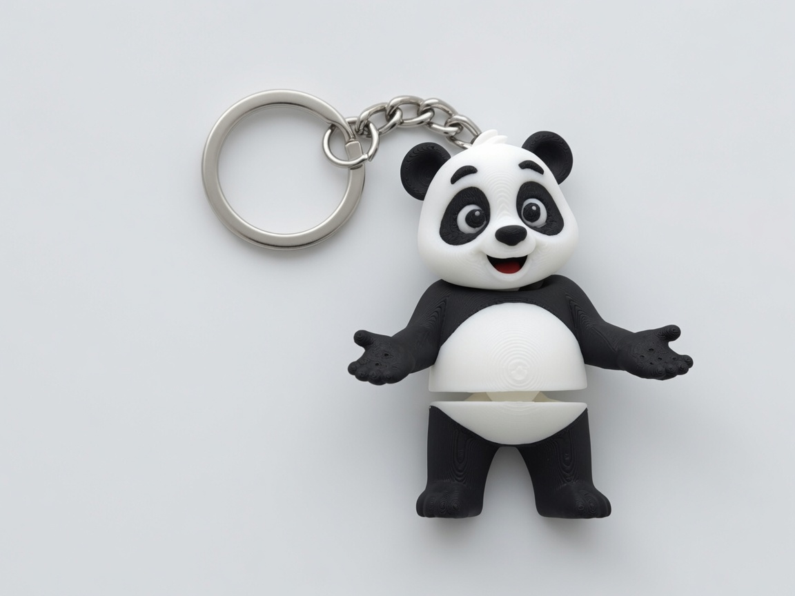 3Dプリント パンダ - ミニフレキシキーホルダー - 無料3Dモデル