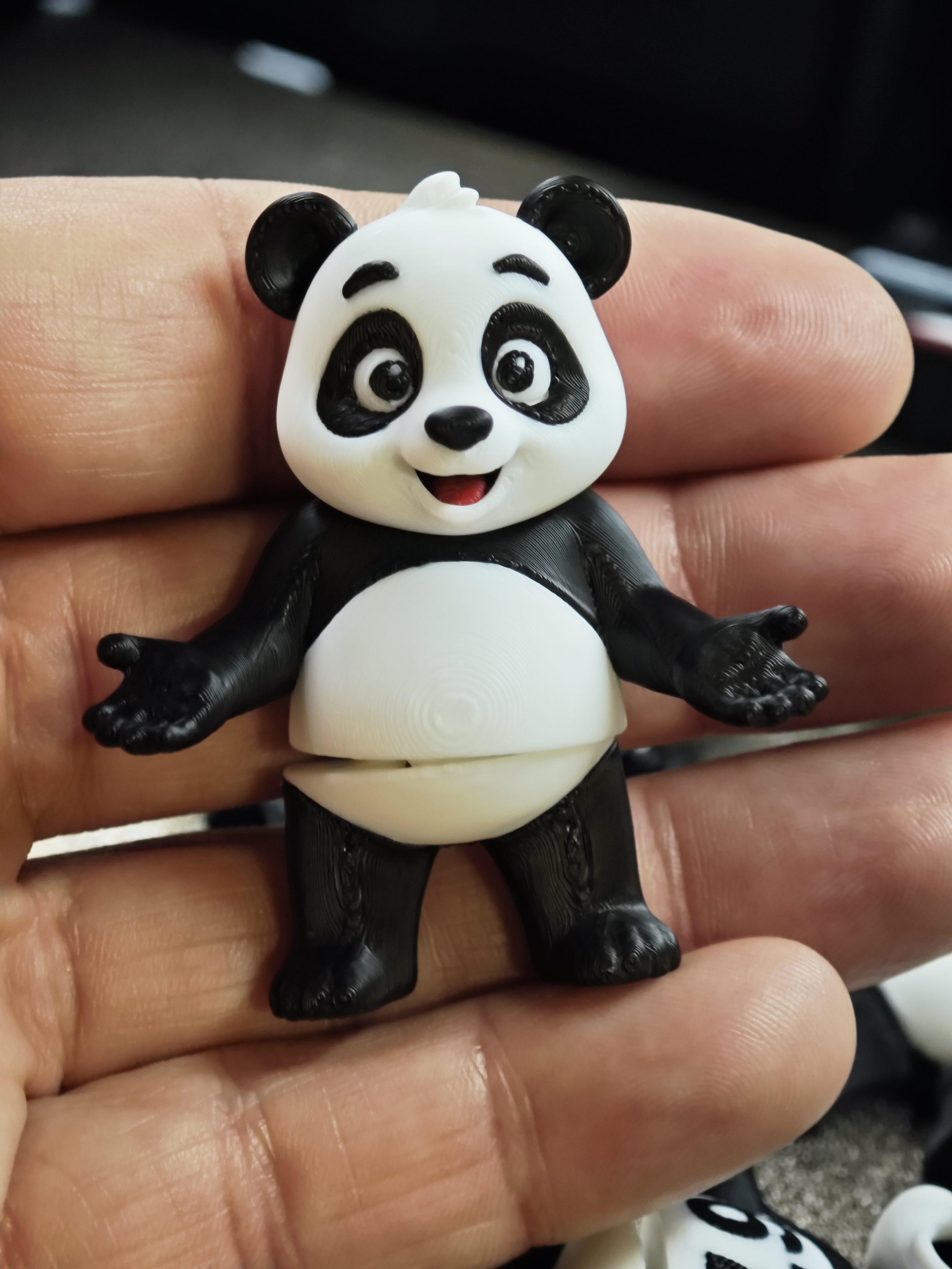 3Dプリント パンダ - ミニフレキシキーホルダー - 無料3Dモデル