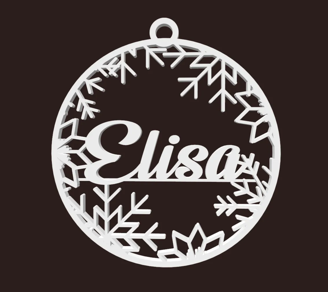 Customizable Snowflake Christmas Ornament view 4