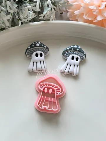Cortador para modelado: Halloween mushroom ghost polymer clay cutter — vista de referencia 3