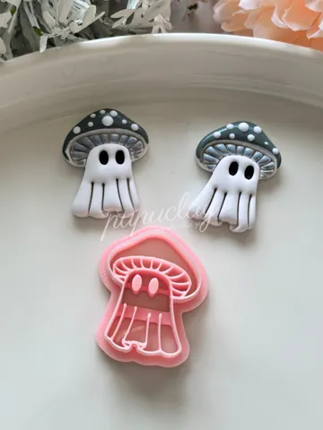 Cortador para modelado: Halloween mushroom ghost polymer clay cutter — vista de referencia 2
