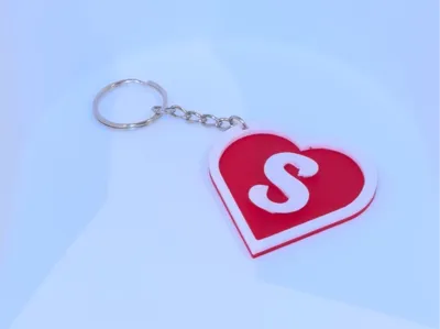 Heart Keychain with letter *All Letters Available*