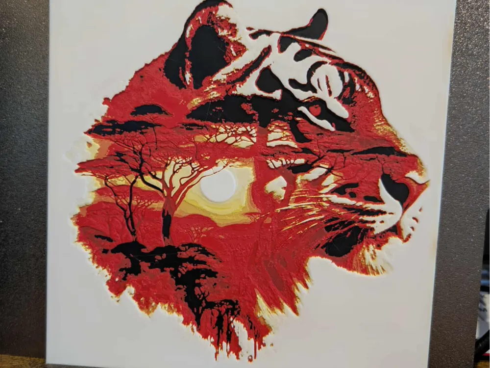 Tiger - Double exposure hueforge