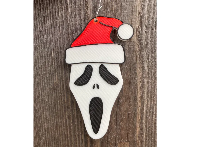 Ghostface Christmas ornament with Santa Hat