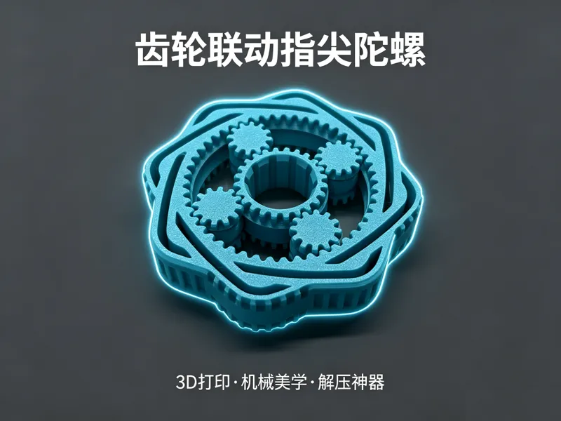 行星齿轮联动指尖陀螺 机械美学解压神器