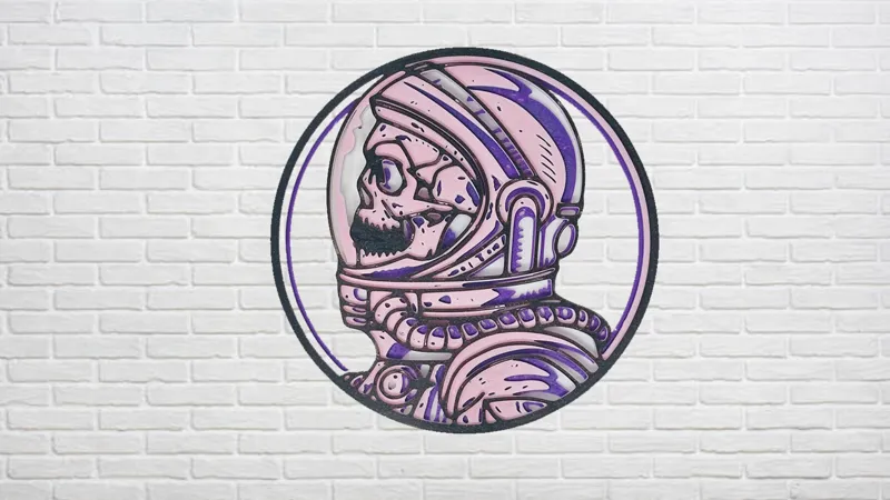 Skeleton Astronaut 3D Layer Art