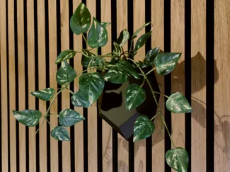 Acoustic wall pot for plastic flowers