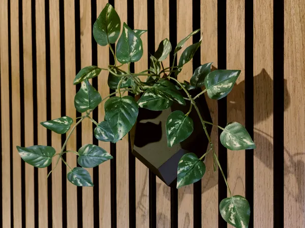 Pot mural acoustique pour fleurs artificielles