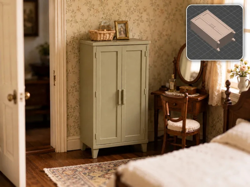 Dollhouse miniature model - Wardrobe