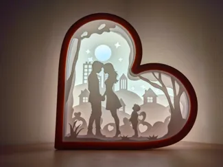 2+1 (Boy) Valentines Day Shadowbox Plate