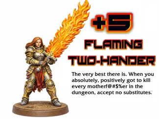 Female Knight with a +5 Flamining Two-Hander