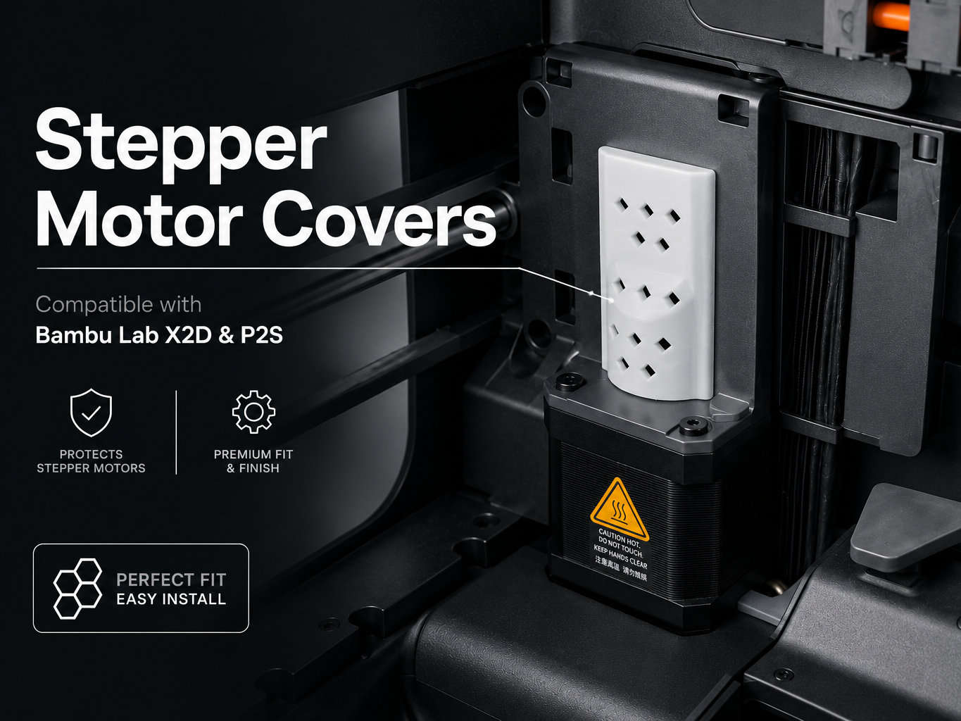 Stepper Motor Dust Covers for X2D / P2S