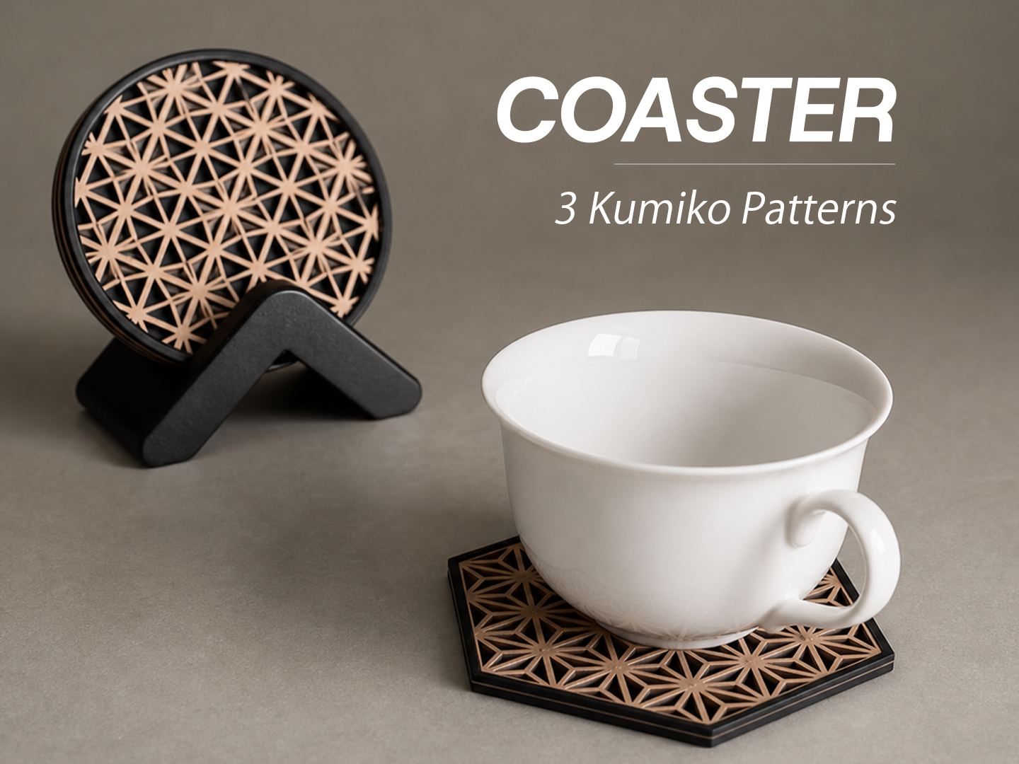 Kumiko Coasters - Two-Color Style