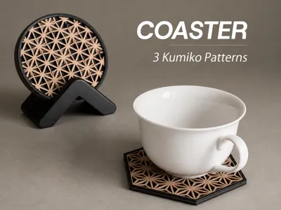 Kumiko Coasters - Two-Color Style