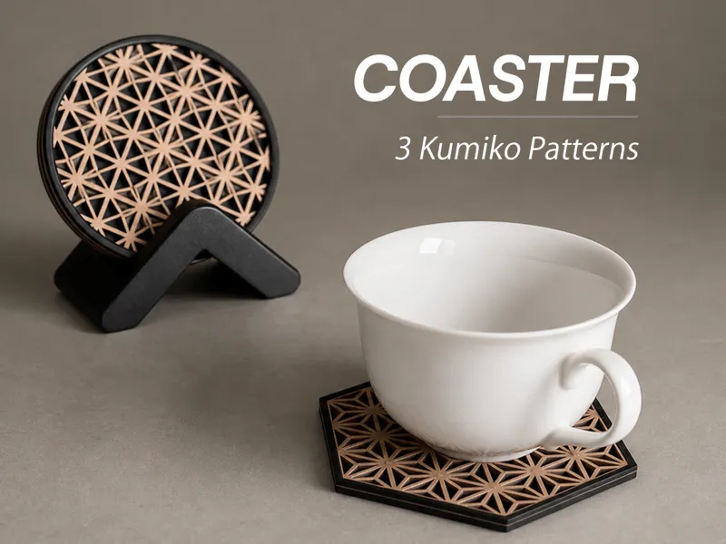 Kumiko Coasters - Two-Color Style
