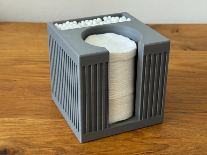 Japandi Bathroom Cotton Pad & Swab Holder