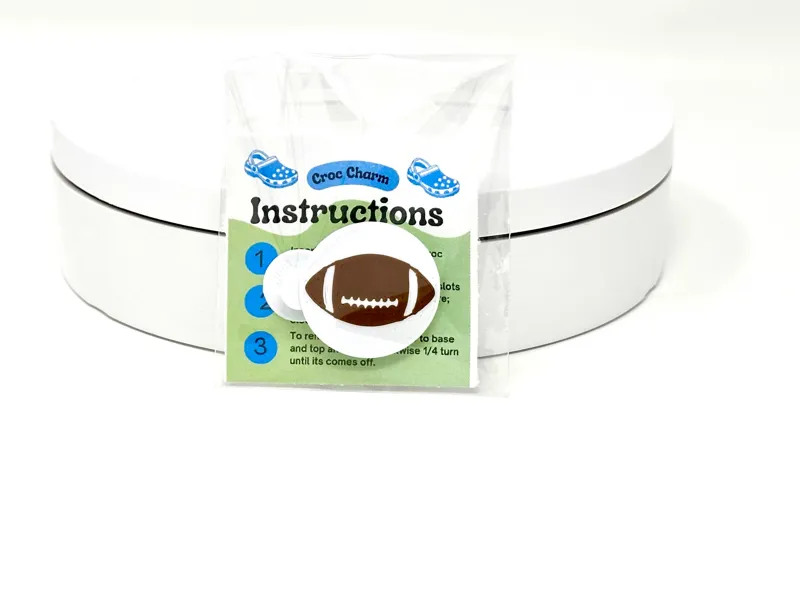 Football Croc Charm Twistlock