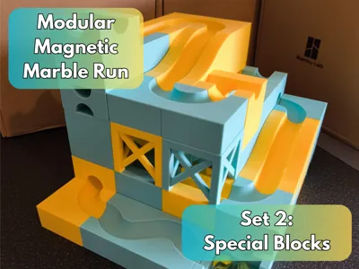 Modular Magnetic Marble Run Set 2: Special Blocks