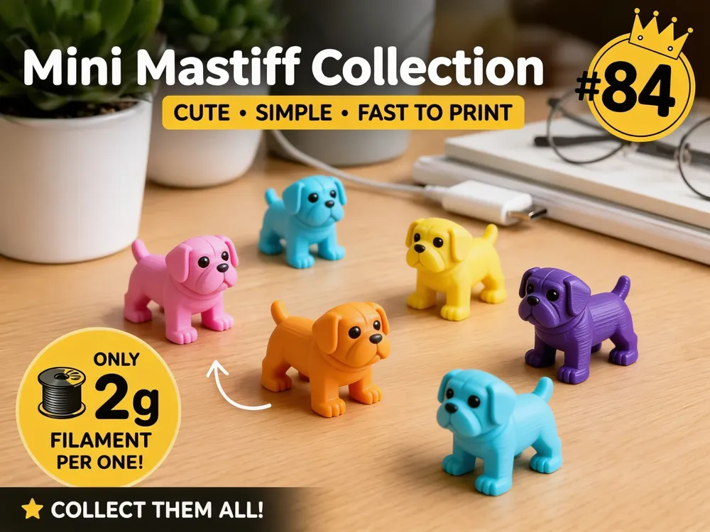 Objeto manipulable: Mini Mastiff Fidget - Micro Zoo. Referencia del modelo original.