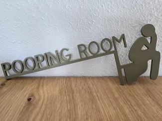 Pooping Room Türrahmen Schild