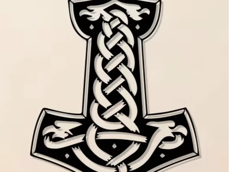 Mjölnir – Thor’s Hammer (Celtic Knot) Wanddeko
