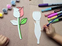 Set de coloriage fleurs, roses et tulipes n°4 — photo 1