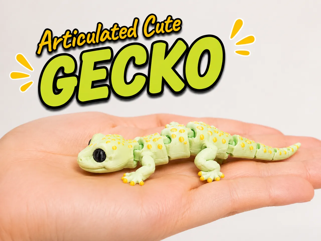 Cute Articulated Gecko – Flexi Print-in-Place view 2