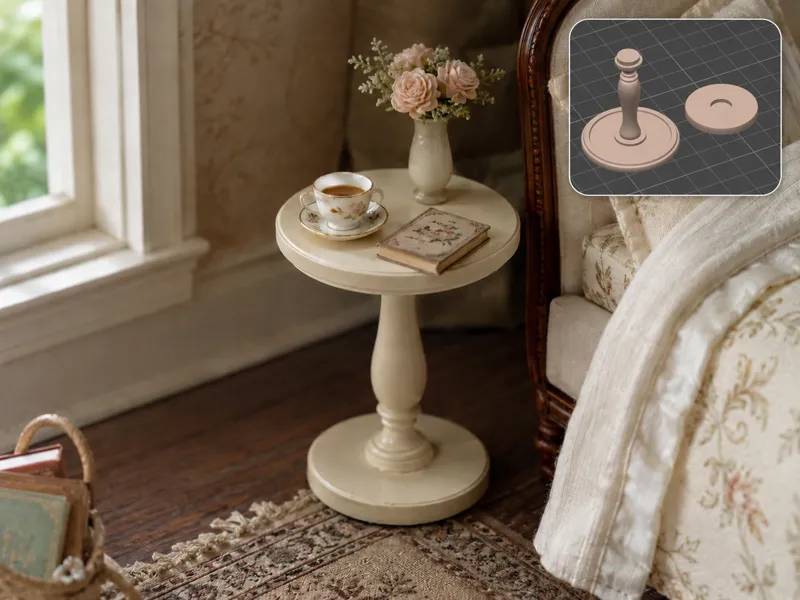 Dollhouse miniature model - Side table