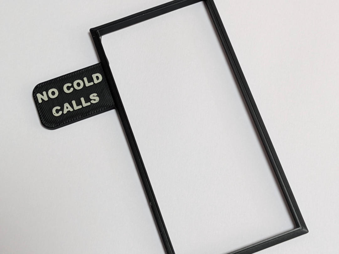 No cold calls frame for Wired Ring Doorbell (2026)