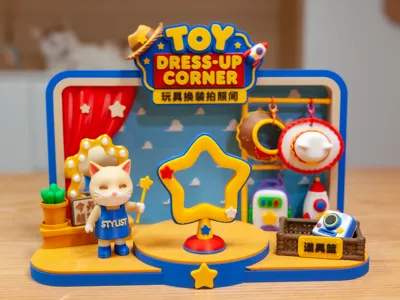 Toy Dress-Up Photo Booth | Pendants Can Be Printed Separately | Freely Arranged