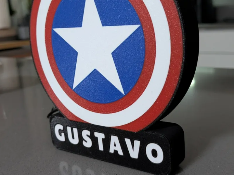 Caixa de luz Capitão America Gustavo