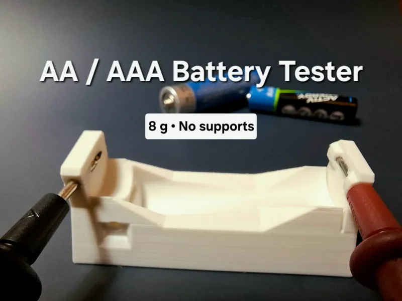 AA & AAA battery tester for multimeter probes
