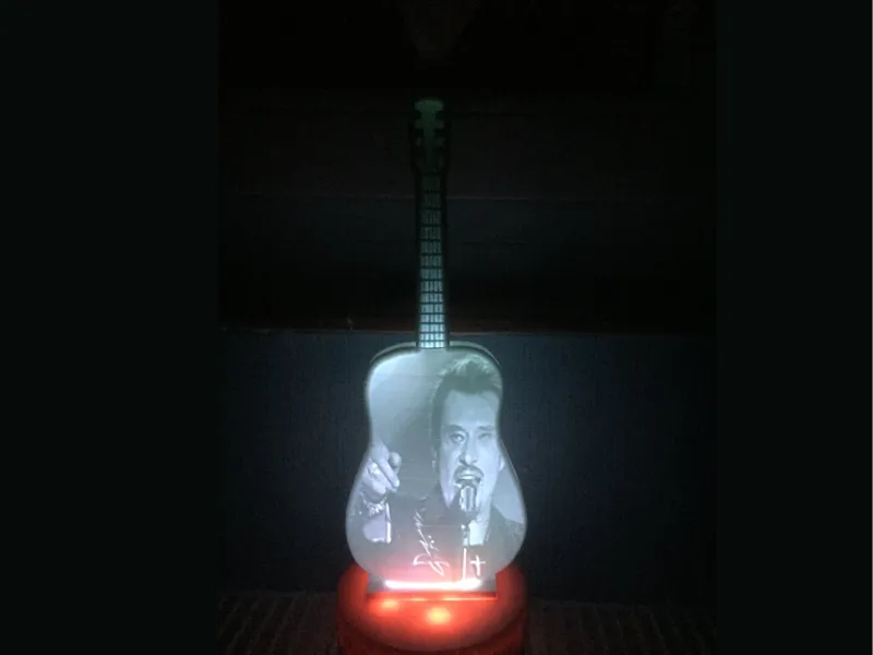lithophanie guitare johnny hallyday