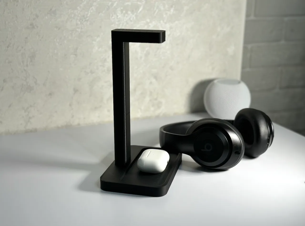 Headphone stand - headset holder with tray view 3