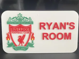personalised liverpool fc door plaque