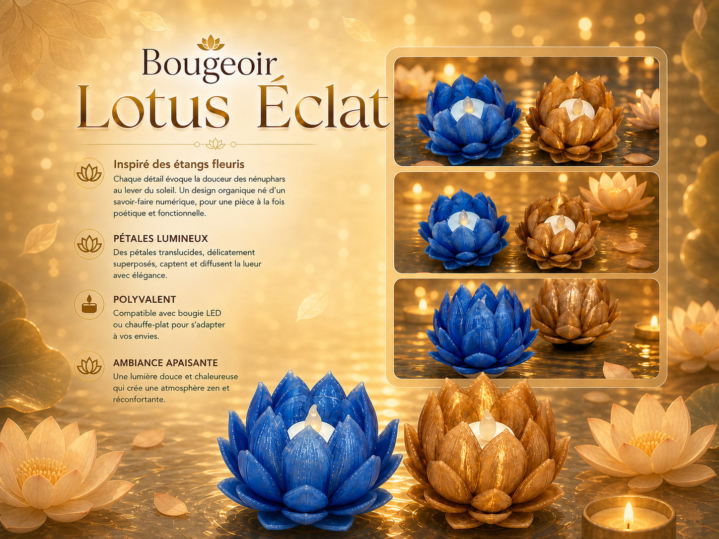 Bougeoir Lotus Éclat