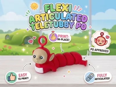 Flexi Articulated Teletubby Po | Fidget Toy