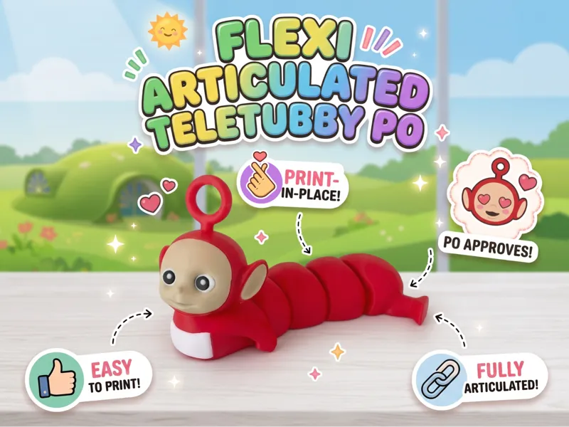 Flexi Articulated Teletubby Po | Fidget Toy