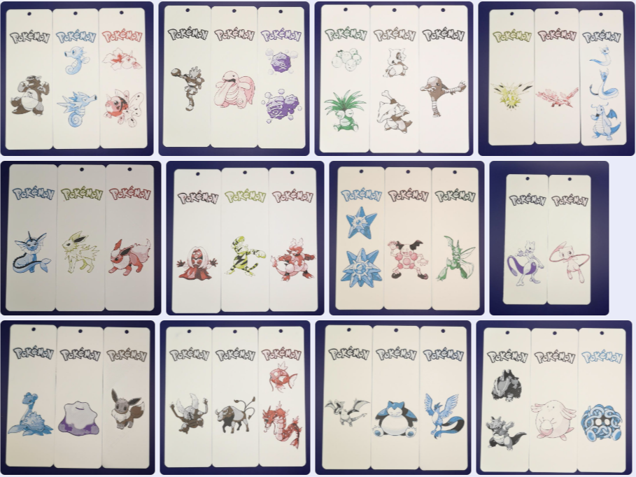 Marque‑pages Pokémon Gen1 #102‑151 (3MF)