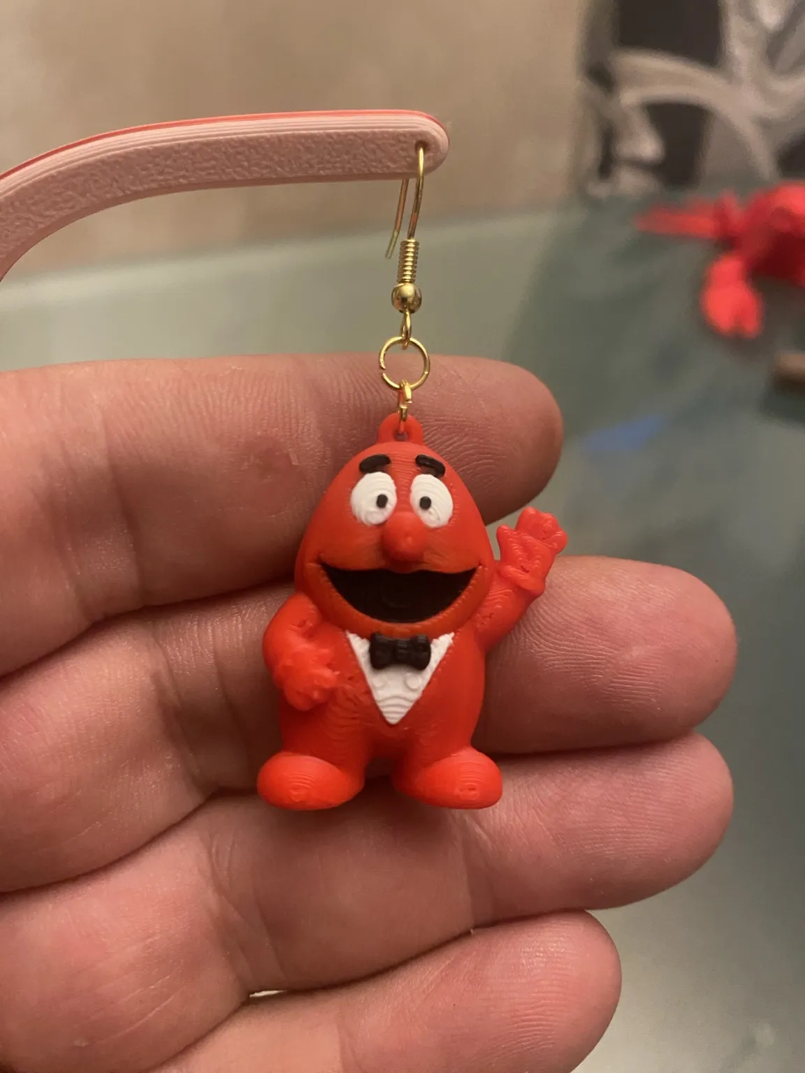 Funny Red Mascot Earrings view 3
